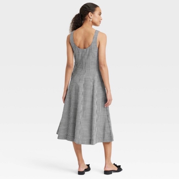 Women's Black and White Checkered Dress - Picture 3 of 4